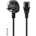 Câble d'alimentation UK, 1,5 m, noir