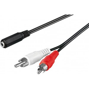 Adaptateur de c&acirc;ble audio 3,5 mm femelle vers RCA m&acirc;le